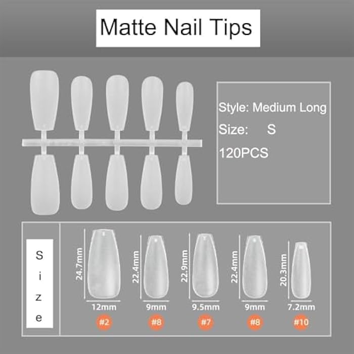 Soft Gel Nail Tips,100 PCS Matte No File Full Cover Acrylic Nail Tips, Pre-Shaped Natural French False Press On Nails for Women and Girls Nail Art. 5 Sizes - Image 3